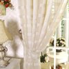 JAIJY 78" Volie Semi Screen 2Pc Tulle Backdrop Curtains Buffalo Check Striped Gingham Sheer Linen Fabric Window Curtain Panel Decorative Grommet Top Bedroom Drapes, 2 Panels, 78 inch Length, Beige