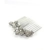 NYFASHION101 Women's Elegant Bridal Rhinestone Flower Pattern Hair Comb HC4180, Silver-Tone
