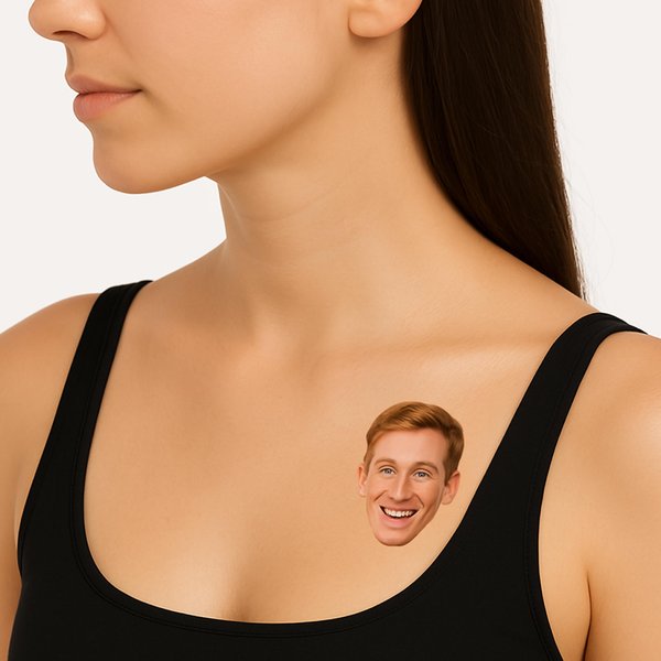 Funny Face Temporary Tattoos – Custom Fake Tattoos for Bachelorette Party Favors, Photo Booths & Pranks – Personalized Tattoo Gift Ideas