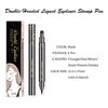 LOKFAR 6 Pcs Double-Side Liquid Eyeliner Stamp Pen Set, Eye Liners for Women Waterproof Eyeliner Pencil Black Eye-liner Stencils Long-Lasting Tattoo Makeup-Triangle,Star,Moon,Heart,Flower,Smiley