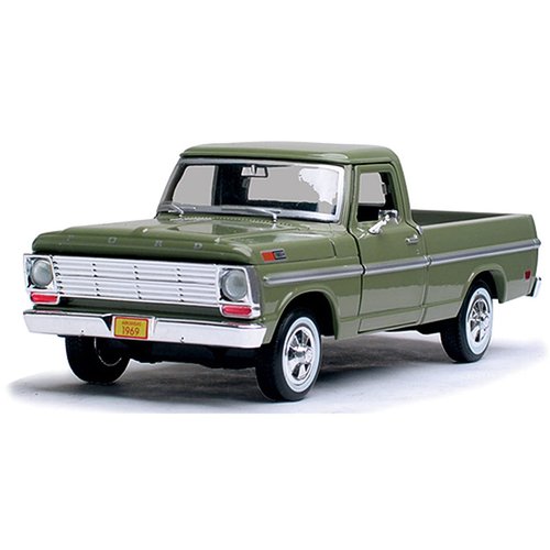 Motor Max 1969 Ford F-100 Pickup, Green - Motormax Premium American 79315-1/24 Scale Diecast Model Car