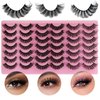21 Pairs Mink Fluffy Lashes 3 Styles Russian Strip Lashes Cat-eye Lashes Natural Look Faux Lashes Mink D Curl Luxury Soft Fake Eyelashes Dramatic Wispy Faux Eyelashes 3D Fake Lashes By Anforlin