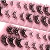 10 Pairs Wispy Lashes Pearl False Eyelashes Fluffy Natural Look False Eyelashes Thick Soft Curly Lash Extensions - Easy Application-Bling