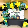 Tractor Balloon Garland Arch Kit 141PCS Farm Dark Green Black Yellow Balloon with Tractor Foil Balloon for Farm Themed Boy Birthday Baby Shower Party Decorations