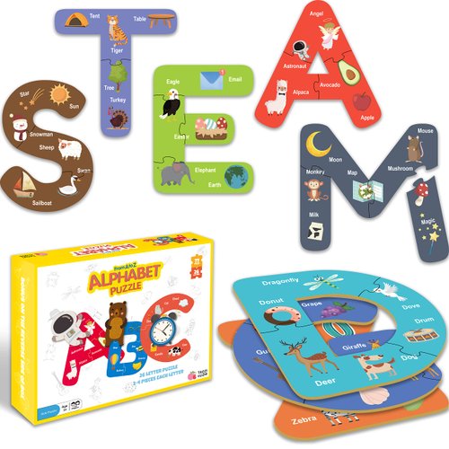TAOZI&LIZHI Kids Puzzles Alphabet Puzzles for Kids Ages 3-5, ABC Learning for Toddlers 1-3, Sight Words Letter Puzzles Color Animals Montessori Toys Educational STEM for Preschool Boys Girls