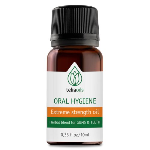 Teliaoils Herbal Blend for Teeth & Gums - Extreme Strength Oral Hygiene Oil- 100% Natural Deep Cleansing Mouthwash/Liquid Toothpaste/Herbal Breath Freshener- Fluoride Free Oral Discomforts - 10ml
