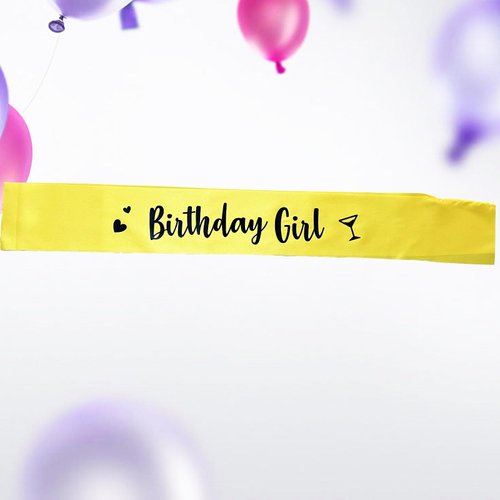 Generic Birthday Girl Sash, Birthday Sash for Girls, Birthday Girl Sash for Women, Birthday Gifts for Women, Yellow and Black Birthday Party Decorations and Supplies