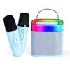 EYTSE Mini Karaoke Machine for Kids, Blue Mini Portable Karaoke Machine Speaker with 2 Wireless Mics and Lights for Girls Boy Ages 4,5,6,7,8,9,10,12+ Birthday Party Home