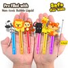 24PCS Animal Bubble Wands for Wild One Birthday Baby Shower Decorations Safari Jungle Theme Party Favors Supplies, Pinata Suffer, Goodie Bags Filler, School Classroom Prizes