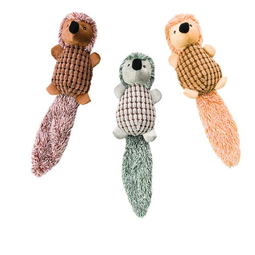 SPOT Ethical Pets 16" Assorted Long Tail Hedgehog Plush Dog Toy for Dog