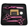 ROCOCO Professional 5.5 inch Pink Salon Hair Cutting Scissors and Hair Thinning Shears with Razor for Female Hairdresser(Pink)