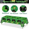 PIXHOTUL 4 Pcs Video Game Party Tablecloths, 51" x 86" Plastic Disposable Table Covers Blue Gaming Birthday Party Decorations for Boys Kids' Teens Party Supplies (Green, 51'' x 86'')