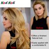 24" Long Wavy Clip in Half Head Tied Wig Blonde Premium Japanese Synthetic Kanekalon fibers Hair Extensions For Women 210g 8#