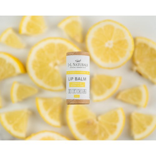 J&L Naturals Sustainable Lip Balm | Organic Ingredients, 100% Natural, Eco-Friendly | Cruelty Free, Vegan, Paraben Free, Silicone Free (Lemon & Ylang Ylang, Single)