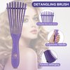 BRUSHZOO Hair Brush Set, Hair Brushes for Women Men kid Wet Dry All Hair Detangling Parting Styling, Brush Set with Detangler Brush, Edge Brush, Teasing brush, Rat Tail Comb (Purpe)