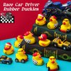 Shappy 24 Pieces Race Car Driver Rubber Duckies 2 Inch Mini Rubber Ducks for Baby Shower Birthday Party Decorations Gift Classroom, 3 Designs