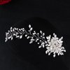 WEZTEZ Bridal Hair Comb Crystal Flower Vine Wedding Hair Pieces Rhinestones Pearl Wedding Headbands,Handmade Bridal Hair Pieces Prom Hair Accessories Sliver