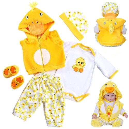 MAIHAO Reborn Baby Doll Clothes for 17-22 Inch Newborn Baby Doll Boy, 17-22 inch Yellow Duck 5pcs...