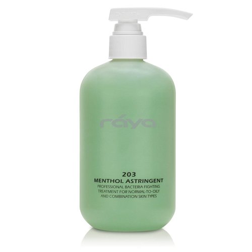 RAYA Menthol Astringent 16 oz (203) | Effective Facial Toner for Combination and Partially Oily Skin Prone to Break-Outs | Helps Refine, Tighten, and Protect pH Balance | Cools, Refreshes and Soothes