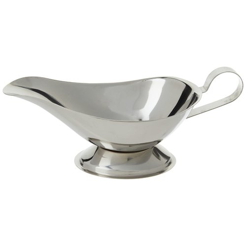 Winco Gravy Boat, 10-Ounce, Stainless Steel, Medium