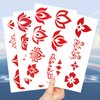 Y 10 Sheet Red Eye Makeup Temporary Tattoo Stickers Women Girls Makeup Festival Carnival Birthday Party Fake Body Tattoos for Girls Beautiful Cosmetics Theme Face Tattoos Body Tattoos