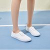 Women's Canvas Shoes Fashion Sneakers White Tennis Shoes Casual Slip on Shoes Floral Embroidered Low Top Sneakers(White Flower.US7)