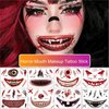 AUOCATTAIL Temporary Face Tattoos Halloween Makeup Kit Horror Zombie Face Stickers Scary Tattoos for Party Costumes Women Girl 9 Sheets
