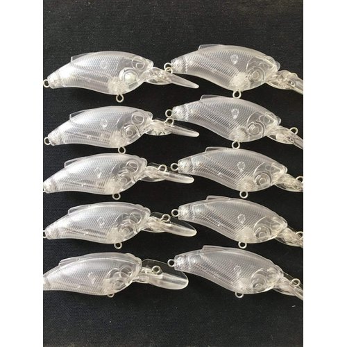 wLure 10 Blank Unpainted Crankbait Wide Wobble Medium Diver Jerkbait Slow Floating Fishing Lures with Free Eyes UPC647