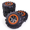 Hosim Rc Wheels and Tires 12mm Hex for 1/10 Scale RC Car, RC Buggy Tires and Wheels with Foam Inserts for Traxxas Slash 2WD 4x4 RC Monster Truck, Pre-Glued, 4PCS