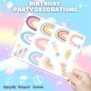 96 PCS Pastel Rainbow Temporary Tattoos Sticker Boho Rainbow Birthday Party Decorations Favors Supplies Decor Gifts Boys Girls Baby Shower Cute Fake Tattoo School Reward Themed