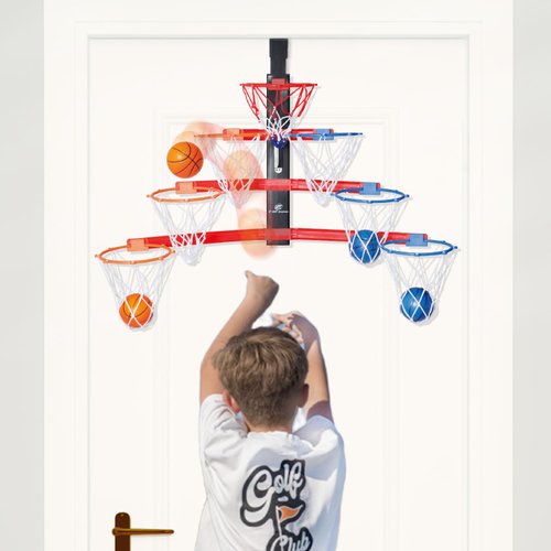 Over-The-Door Basketball Hoop - Mini Hoop Race Basketball Gift | Wall-Mounted ‎Door Mount, Party Family Game Night