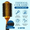 Medium Round Blow Dry Brush - Boar Bristle, Thermal Ceramic Barrel, Professional Anti-Static Roller Hair Brush for Styling and Blow Drying - 14 Row, For Medium to Long Hair - By Cantor