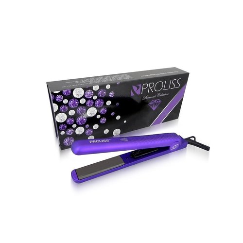 Proliss Diamond Collection 1.25 Ceramic Hair Straightener Flat Iron (Purple)
