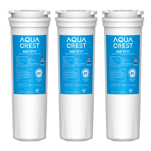 AQUA CREST 836848 Refrigerator Water Filter, Replacement for Fisher & Paykel 862285, 836860, 862284, PS2067635, EFF-6017A, E522, E402, E442, Pack of 3 (Package may vary)