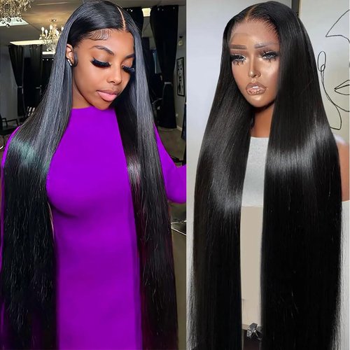UYGLJK 30 Inch Straight Lace Front Wigs Human Hair Pre Plucked 200 Density 13x4 HD Lace Front Wigs Human Hair for Women Straight Glueless Lace Frontal Wigs Human Hair With Bleached Knots