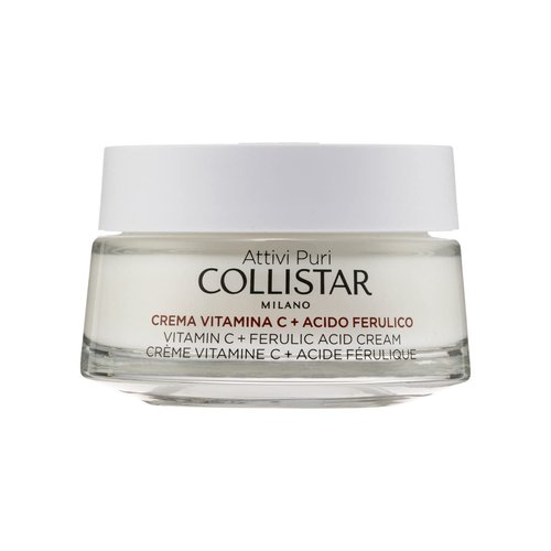 Collistar Attivi Puri Cream with Vitamin C and Ferulic Acid, Antioxidant Moisturising Face Cream for Brightening Effect, Protects Against Oxidative Stress for All Skin Types 50 ml