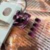 Short Press on Nails Purple Fake Nails Gradient Purple Black False Nails with Gradient Designs Square Shaped Glue on Nails Cute Stick on Nails Full Cover Acrylic Nails Glossy Artificial Nails 24Pcs