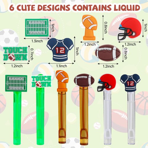 48 Pieces Bubbles Party Favors for Kids Football Bubble Wands Sports Party Favors Mini Bubble Wands Football Goodie Bags Stuffer Classroom Prizes Birthday Gifts (Football)