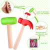 10Pcs Hammer Toys with 100Pcs Small Wooden Hammer Simulation Fake Hammer Maintenance Tools,Toy Hammer Plastic Toddler Claw Hammer Portable Toys Pretend Play Fake Mallet Hammer for Boys Girls