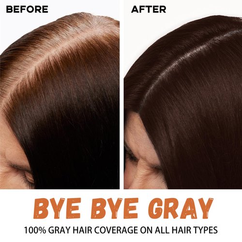 Fedulili Dark Brown Hair Dye Shampoo 3 In 1,100% Gray Hair Coverage Semi-Permanent Colors Hair In 15 Minutes,Brown Hair Dye with Herbal Essences, Simpler Hair Color Kit for All Hair Types 500ml