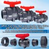 1 1/2" UPVC Full Flow Ball Valve Double True Union Ball Valve with Full Port Socket Slip Water Shut-Off Valve, EPDM o-Rings, And Reversible PTFE Seats for Swimming Pool, Irrigation(1, 1 1/2")