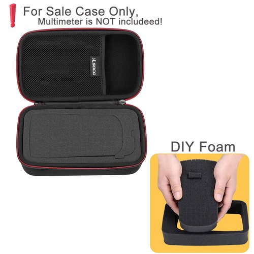 RLSOCO Carrying case for Fluke 117/115/116/114/113/177/178/179/233 Digital Multimeter and Fits for Fluke 101/106/107/ F15B+F17B+F18B+ and more (with DIY Foam) (Red Zip）