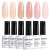 RARJSM Icy Jelly Gel Nail Polish Set of 6 Translucent Colors,Sheer Rose Nude Skintone Gel Polish LED UV Gel Clear Milky Light Pink Red Brown French Manicure Curing Requires 7.5ml DIY Home Nail Salon