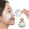 Beejong Air Cushion Silicone Facial Cleansing Brush with 0.3mm Ultra-Fine Bristles, Air-Injector Technology, Deep Pore Exfoliator, Suitable for Face and Body (Ultra-Fine Gold)