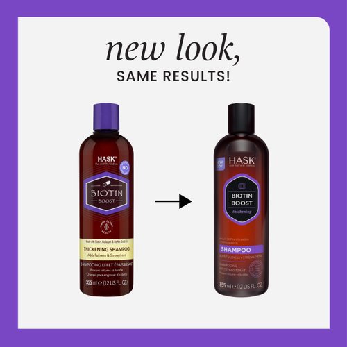 HASK BIOTIN BOOST Shampoo and Conditioner Set Thickening for all hair types, color safe, gluten-free, sulfate-free, paraben-free - 1 Shampoo and 1 Conditioner
