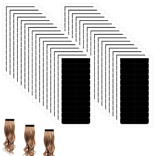 NQEUEPN 360pcs/30 Sheets Black Hair Extension Tapes, Professional Double-Sided Tape in Extensions Weave Adhesive Tape Invisible Hair Extension Tabs for Hair Replacement Wig Tape Beauty Tool