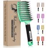 KTKUDY Detangling Brush Boar Bristles Hair Brush Make Hair Shiny & Healthier Curved and Vented Detangler Brush for Women Men Kids Wet & Dry Hair (Light green)