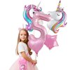 Yancan Unicorn 5th Birthday Decorations for Girls, 5 year old Girl Birthday Party Supplies with Happy Birthday Banner, Unicorn Foil Balloons, Heart and Star Balloons, Cake Topper