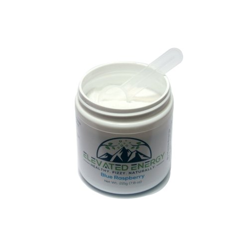 Healthy Energy Drink Powder - Stevia & Natural Caffeine | Elevated Energy Fizzy Drink Mix | Blue Raspberry | 30 Servings