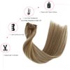 Clip in Hair Extensions Golden Blonde to Medium Blonde Hair Extensions Real Human Hair 70g 7pcs Seamless Clip in Hair Extensions 12 Inch Straight Silky Blonde Hair Extensions Clip ins